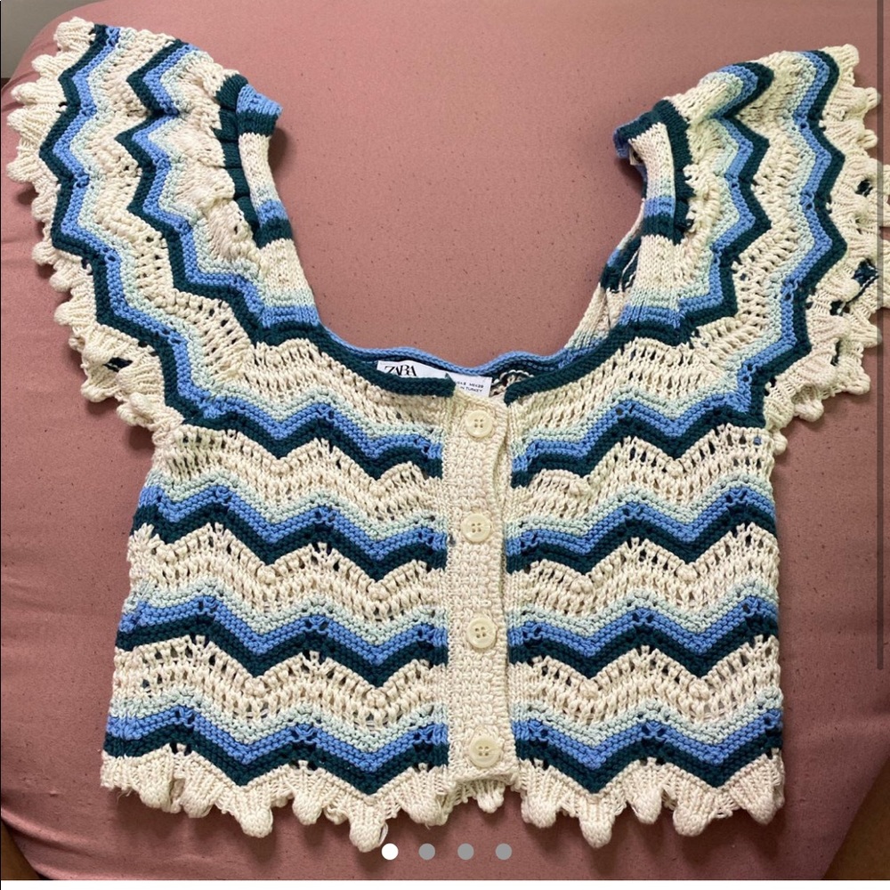 Zara crochet knit top